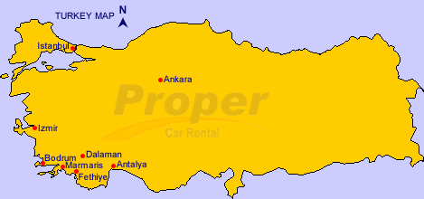 Car rental in Turkey, Bodrum, Istanbul, Ankara, Izmir, Antalya, Dalaman, Marmaris, Fethiye